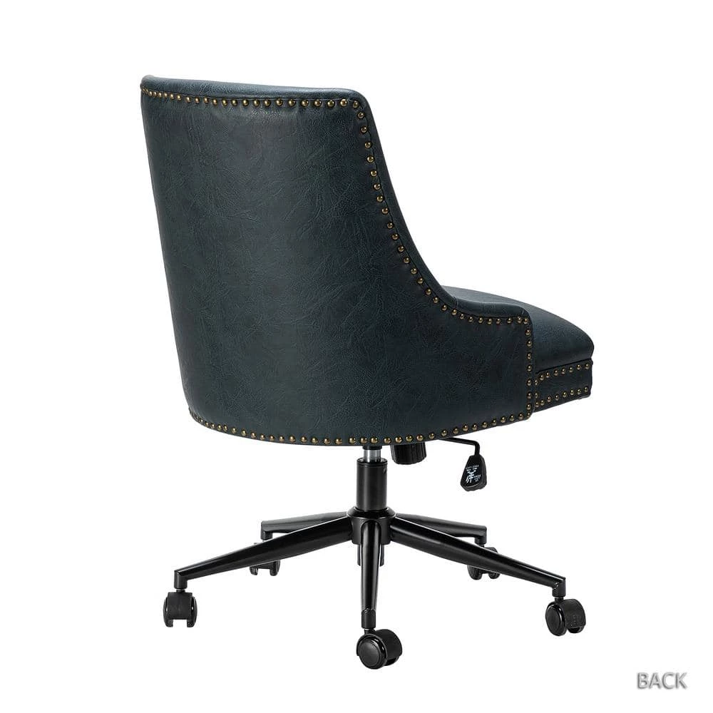 Taurino Navy Nailhead Swivel Task Chair by JAYDEN CREATION 4 Taurino Navy Nailhead Swivel Task Chair by JAYDEN CREATION - Image 4
