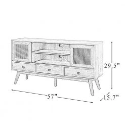 Telamon Oak 57 in. TV Stand for TVs up to 65 in. with Drawers by JAYDEN CREATION 18 Telamon Oak 57 in. TV Stand for TVs up to 65 in. with Drawers by JAYDEN CREATION -JAYDEN CREATION Sales oak jayden creation tv stands tvsbsd0455 oak 76 1000