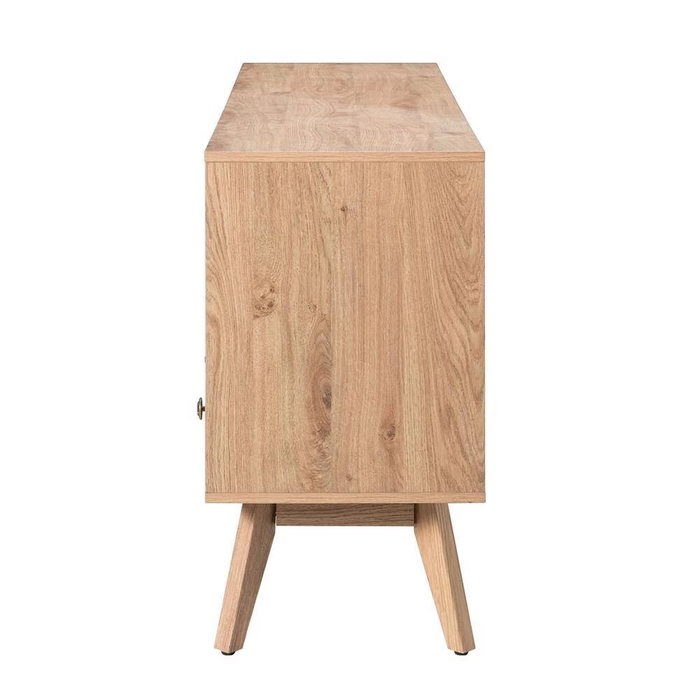 Telamon Oak 57 in. TV Stand for TVs up to 65 in. with Drawers by JAYDEN CREATION 2 Telamon Oak 57 in. TV Stand for TVs up to 65 in. with Drawers by JAYDEN CREATION - Image 2