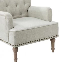 Leobarda Oatmeal Armchair with Nailhead Trim by JAYDEN CREATION -JAYDEN CREATION Sales oatmeal jayden creation accent chairs chm0384 oatmeal 4f 1000