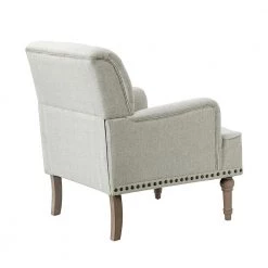 Leobarda Oatmeal Armchair with Nailhead Trim by JAYDEN CREATION -JAYDEN CREATION Sales oatmeal jayden creation accent chairs chm0384 oatmeal c3 1000
