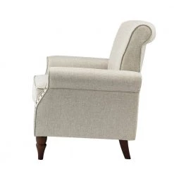 Macedonia Oatmeal ArmChair with Nailhead Trim (Set of 2) by JAYDEN CREATION -JAYDEN CREATION Sales oatmeal jayden creation accent chairs chwh0479 oatmeal s2 e1 1000