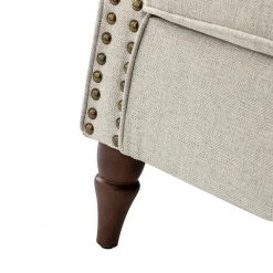 Macedonia Oatmeal ArmChair with Nailhead Trim (Set of 2) by JAYDEN CREATION -JAYDEN CREATION Sales oatmeal jayden creation accent chairs chwh0479 oatmeal s2 fa 1000
