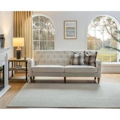 Megareus 81 in. Oatmeal Sofa with Wood Frame by JAYDEN CREATION -JAYDEN CREATION Sales oatmeal jayden creation sofas couches sfyjh0503 oatmeal a b 31 1000