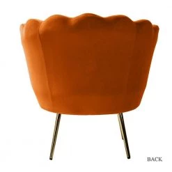 Fidelia Orange Barrel Accent Arm Chair with Golden Base by JAYDEN CREATION -JAYDEN CREATION Sales orange jayden creation accent chairs chm0119 orange 66 1000