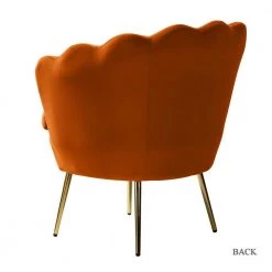 Fidelia Orange Barrel Accent Arm Chair with Golden Base by JAYDEN CREATION -JAYDEN CREATION Sales orange jayden creation accent chairs chm0119 orange c3 1000