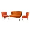 Carmita 3-Piece Orange Living Room Set by JAYDEN CREATION