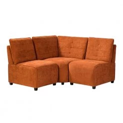 Maril Orange 37 in. Polyester Three Pieces Corner Sectional-2A+B by JAYDEN CREATION