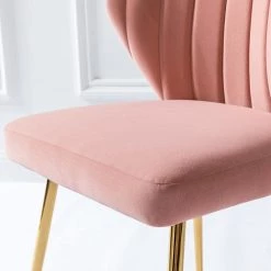 Luna Pink Gold Legs Side Chair by JAYDEN CREATION -JAYDEN CREATION Sales pink jayden creation accent chairs chm6125a pink 44 1000