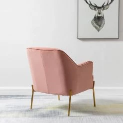 Nora Pink Gold Legs Accent Chair Set of 2 by JAYDEN CREATION -JAYDEN CREATION Sales pink jayden creation accent chairs chm6154a pink s2 c3 1000