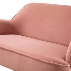 Agacia 43 in. Pink Polyester Recessed Arms Loveseat Sofa with Piped Edges Design by JAYDEN CREATION -JAYDEN CREATION Sales pink jayden creation loveseats sfdt0127 pink 1f 1000