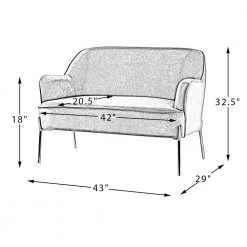Agacia 43 in. Pink Polyester Recessed Arms Loveseat Sofa with Piped Edges Design by JAYDEN CREATION -JAYDEN CREATION Sales pink jayden creation loveseats sfdt0127 pink 66 1000