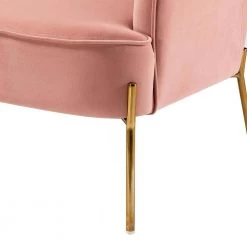 Agacia 43 in. Pink Polyester Recessed Arms Loveseat Sofa with Piped Edges Design by JAYDEN CREATION -JAYDEN CREATION Sales pink jayden creation loveseats sfdt0127 pink fa 1000