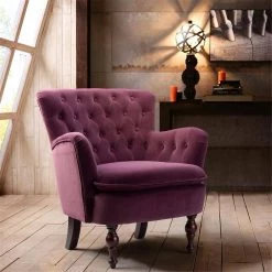 Isabella Purple Tufted Accent Chair by JAYDEN CREATION -JAYDEN CREATION Sales purple jayden creation accent chairs hm1126 purple 31 1000