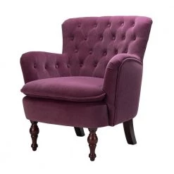 Isabella Purple Tufted Accent Chair by JAYDEN CREATION