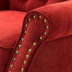 Aegina Red Armchair with Nailhead Trim (Set of 2) by JAYDEN CREATION -JAYDEN CREATION Sales red jayden creation accent chairs chm0528 red s2 44 1000