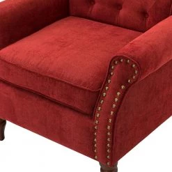Aegina Red Armchair with Nailhead Trim (Set of 2) by JAYDEN CREATION -JAYDEN CREATION Sales red jayden creation accent chairs chm0528 red s2 4f 1000