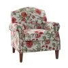 Gianluigi Red Armchair with Nailhead Trims by JAYDEN CREATION