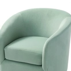 Estefan Sage Comfy Swivel Barrel Chair with Metal Base by JAYDEN CREATION -JAYDEN CREATION Sales sage jayden creation accent chairs chm0240 sage 1f 1000