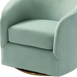 Estefan Sage Comfy Swivel Barrel Chair with Metal Base by JAYDEN CREATION -JAYDEN CREATION Sales sage jayden creation accent chairs chm0240 sage 4f 1000