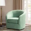 Estefan Sage Comfy Swivel Barrel Chair with Metal Base by JAYDEN CREATION
