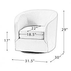 Estefan Sage Comfy Swivel Barrel Chair with Metal Base by JAYDEN CREATION -JAYDEN CREATION Sales sage jayden creation accent chairs chm0240 sage 76 1000