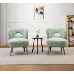 Hiberus Sage Side Chair with Solid Wood Legs (Set of 2) by JAYDEN CREATION -JAYDEN CREATION Sales sage jayden creation accent chairs chs0502 sage s2 31 1000