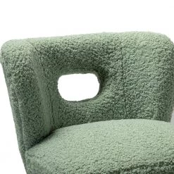Mini Sage Vegan Lambskin Sherpa Upholstery Barrel Chair (Set of 2) by JAYDEN CREATION -JAYDEN CREATION Sales sage jayden creation accent chairs hm0004 sage s2 1f 1000