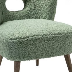 Mini Sage Vegan Lambskin Sherpa Upholstery Barrel Chair (Set of 2) by JAYDEN CREATION -JAYDEN CREATION Sales sage jayden creation accent chairs hm0004 sage s2 4f 1000
