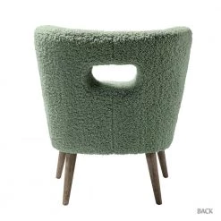 Mini Sage Vegan Lambskin Sherpa Upholstery Barrel Chair (Set of 2) by JAYDEN CREATION -JAYDEN CREATION Sales sage jayden creation accent chairs hm0004 sage s2 66 1000