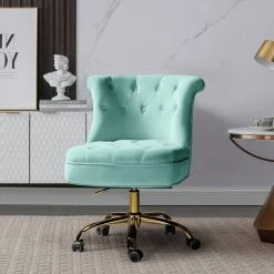 Figeac 100% polyester Sage Tufted Task Chair with Golden Base by JAYDEN CREATION -JAYDEN CREATION Sales sage jayden creation task chairs hofmsy0095 sage 31 1000