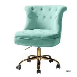 Figeac 100% polyester Sage Tufted Task Chair with Golden Base by JAYDEN CREATION