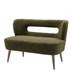 Irvington 45 in. Seaweed Lambskin Sherpa Upholstery Polyester 2-Seater Loveseat with Wood Base by JAYDEN CREATION