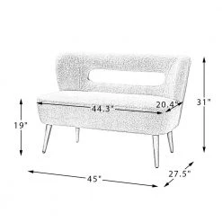 Irvington 45 in. Seaweed Lambskin Sherpa Upholstery Polyester 2-Seater Loveseat with Wood Base by JAYDEN CREATION -JAYDEN CREATION Sales seaweed jayden creation loveseats hsfs0102 seaweed 76 1000