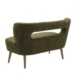 Irvington 45 in. Seaweed Lambskin Sherpa Upholstery Polyester 2-Seater Loveseat with Wood Base by JAYDEN CREATION -JAYDEN CREATION Sales seaweed jayden creation loveseats hsfs0102 seaweed c3 1000