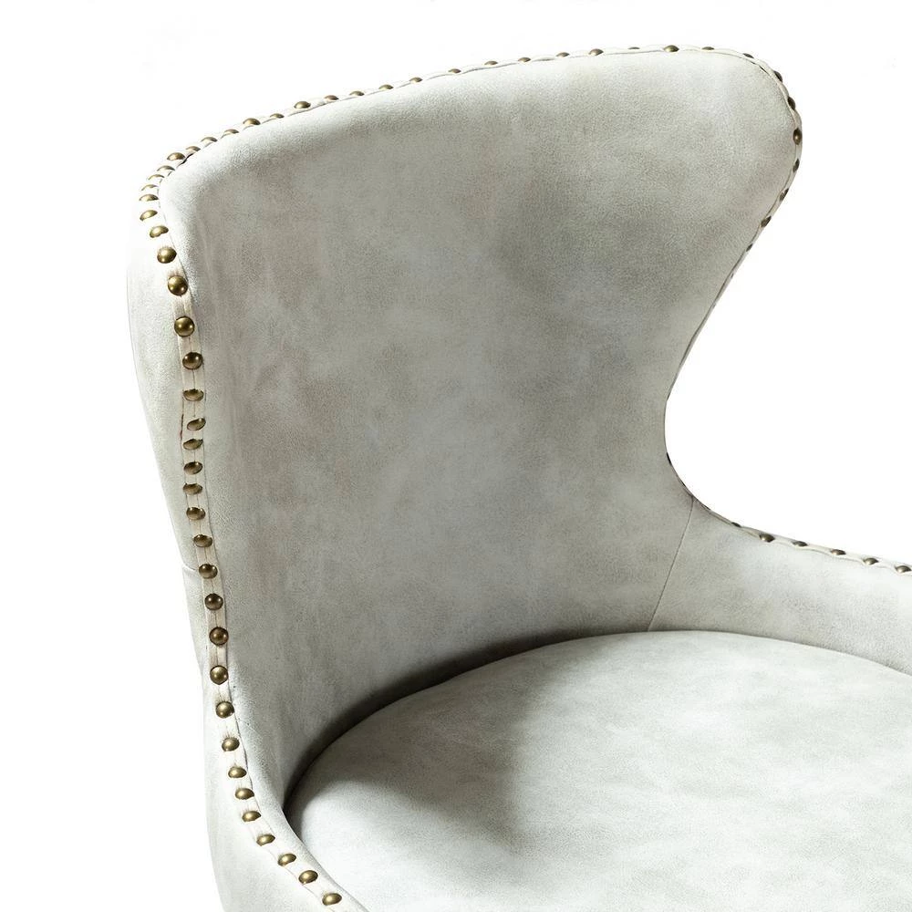 Ecbatana Silver Upholstery Swivel Task Chair with Nailhead Trim by JAYDEN CREATION 6 Ecbatana Silver Upholstery Swivel Task Chair with Nailhead Trim by JAYDEN CREATION - Image 6