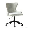 Ecbatana Silver Upholstery Swivel Task Chair with Nailhead Trim by JAYDEN CREATION