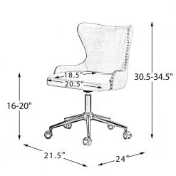 Ecbatana Silver Upholstery Swivel Task Chair with Nailhead Trim by JAYDEN CREATION 18 Ecbatana Silver Upholstery Swivel Task Chair with Nailhead Trim by JAYDEN CREATION -JAYDEN CREATION Sales silver jayden creation task chairs hofmsy0117 silver 76 1000