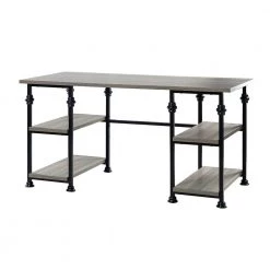 Fermin 60 in. W Smoke Writing Desk with Black Base by JAYDEN CREATION