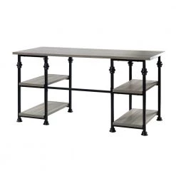 Fermin 60 in. W Smoke Writing Desk with Black Base by JAYDEN CREATION -JAYDEN CREATION Sales smoke jayden creation writing desks dkjnf0061 smoke c3 1000