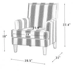 Filton Black Leg Stripe Comfy Arm Chair (Set of 2) by JAYDEN CREATION -JAYDEN CREATION Sales stripe jayden creation accent chairs chhy0034 stripe s2 76 1000