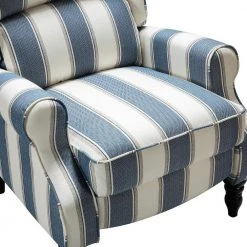 Bogazk Stripe Navy Manual Recliner with Rubber Wood Legs (Set of 2) by JAYDEN CREATION -JAYDEN CREATION Sales stripe navy jayden creation recliners hrchd0194 4 s2 1f 1000