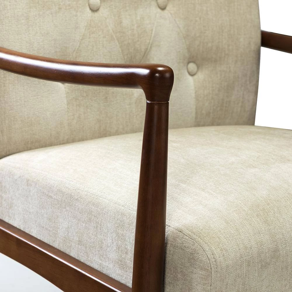 Leon Tan ArmChair with Button Tufted (Set of 2) by JAYDEN CREATION 7 Leon Tan ArmChair with Button Tufted (Set of 2) by JAYDEN CREATION - Image 7