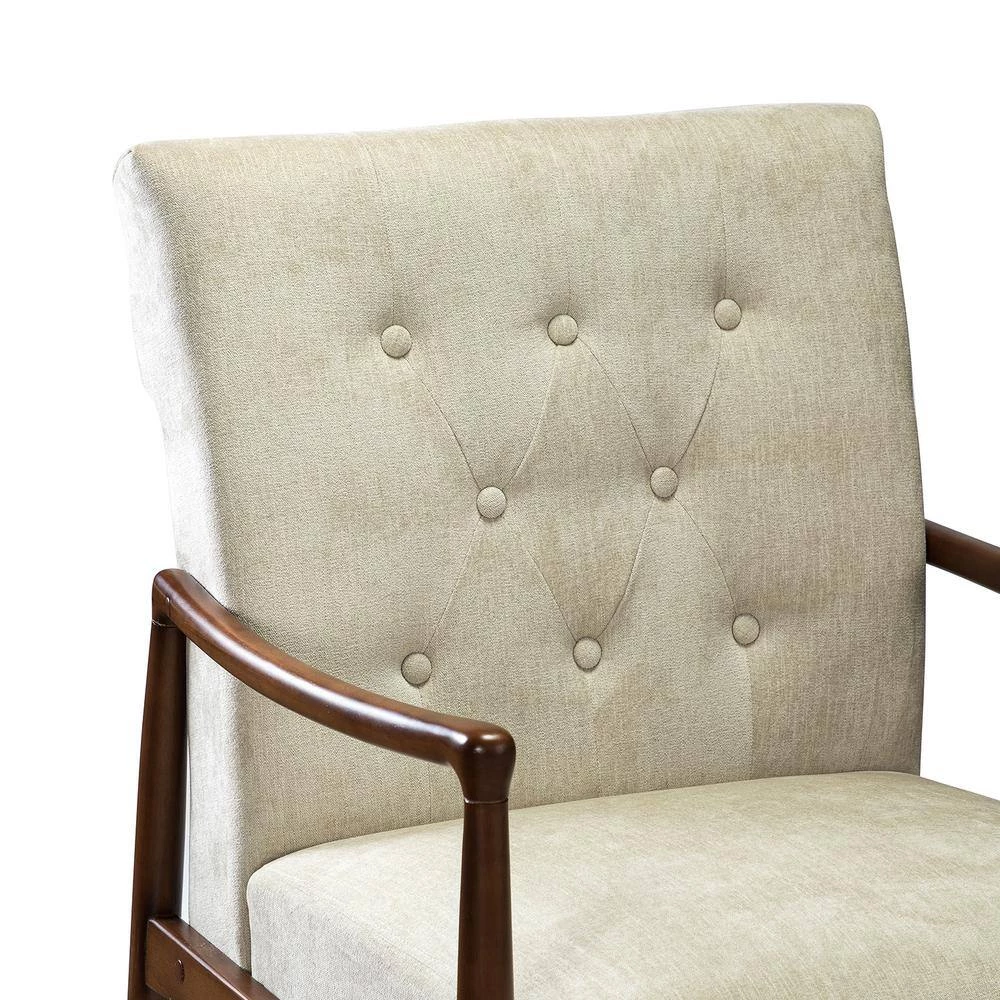 Leon Tan ArmChair with Button Tufted (Set of 2) by JAYDEN CREATION 5 Leon Tan ArmChair with Button Tufted (Set of 2) by JAYDEN CREATION - Image 5