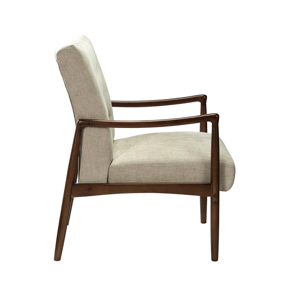 Leon Tan ArmChair with Button Tufted (Set of 2) by JAYDEN CREATION 2 Leon Tan ArmChair with Button Tufted (Set of 2) by JAYDEN CREATION - Image 2