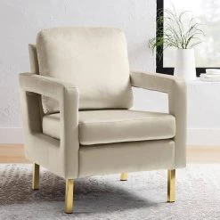Anika Tan Gold Legs Armchair by JAYDEN CREATION -JAYDEN CREATION Sales tan jayden creation accent chairs chm0014 tan 31 1000