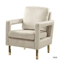 Anika Tan Gold Legs Armchair by JAYDEN CREATION