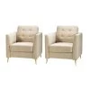 Selma Tan Club Chair with Arms (Set of 2) by JAYDEN CREATION