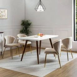 Olinto Tan Side Chair with Metal Legs Set of 4 by JAYDEN CREATION -JAYDEN CREATION Sales tan jayden creation dining chairs dsdc0002 tan 31 1000