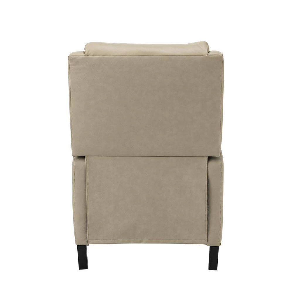 Charles Tan Genuine Leather Recliner with Solid Wood Legs by JAYDEN CREATION 3 Charles Tan Genuine Leather Recliner with Solid Wood Legs by JAYDEN CREATION - Image 3